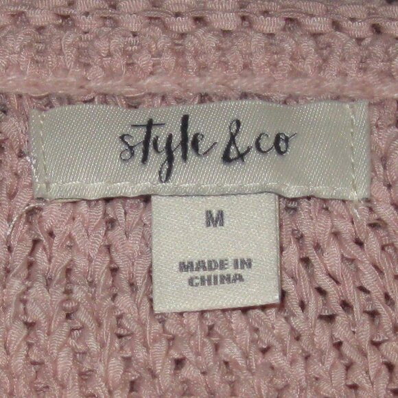 Style & Co Rolled Crew Neck Sweater Sz M Pink NWT - Picture 5 of 6